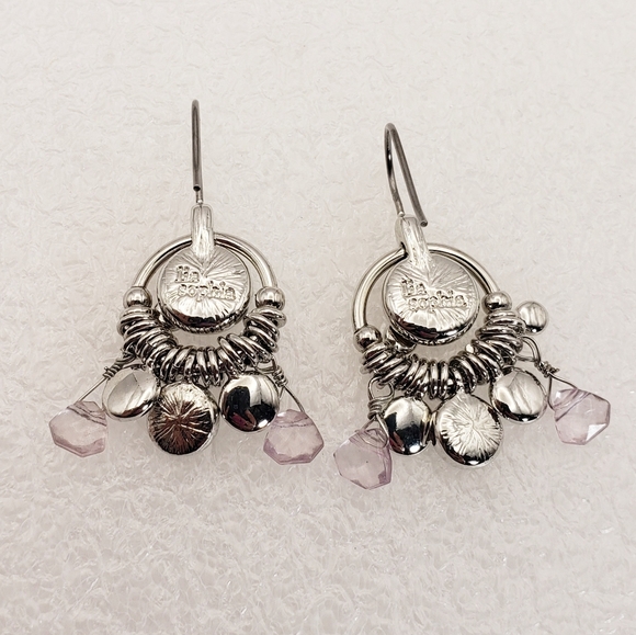 Nwot Lia Sophia Small Mixed Stone and Silver Dangle Earrings - Picture 2 of 5